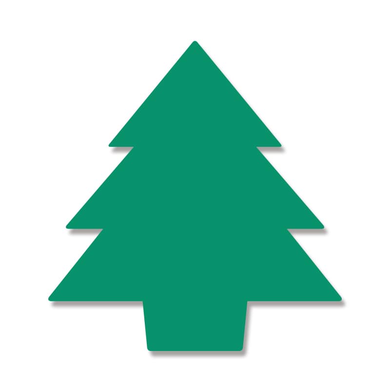 クリスマス抜型カラーカード M ツリー グリーン 20枚/束