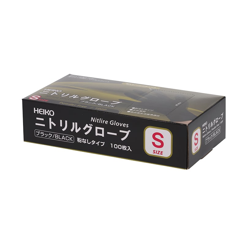 ■川西 ニトリルグローブフェリーチェ粉無 100枚入り Mサイズ《30箱入》[送料別途見積り][掲外取寄][店頭受取不可] 川西工業 ニトリル使いきり手袋粉無フェリーチェ100枚×30箱 ブラックS