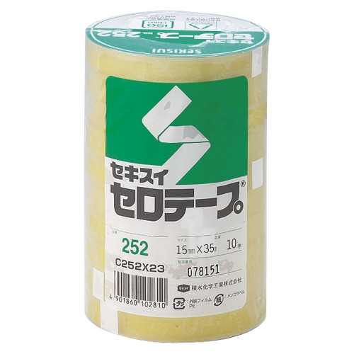 積水化学工業 セキスイ セロテープ No.252 12mm×35m巻 10巻/袋