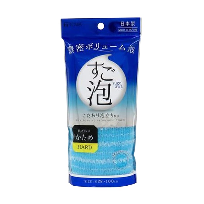 東和産業 すご泡4 ナイロンタオル かため ブルー 1個(ご注文単位5個)【直送品】