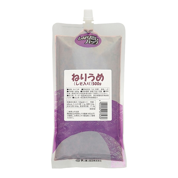 テーオー食品 しぼり出しパック　ねりうめ　しそ入り 500g 常温 1個※軽（ご注文単位1個）※注文上限数12まで【直送品】