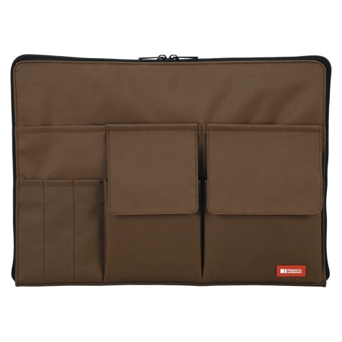 A-7554-9 バッグインバッグ A4 茶 1個 (ご注文単位1個)【直送品】