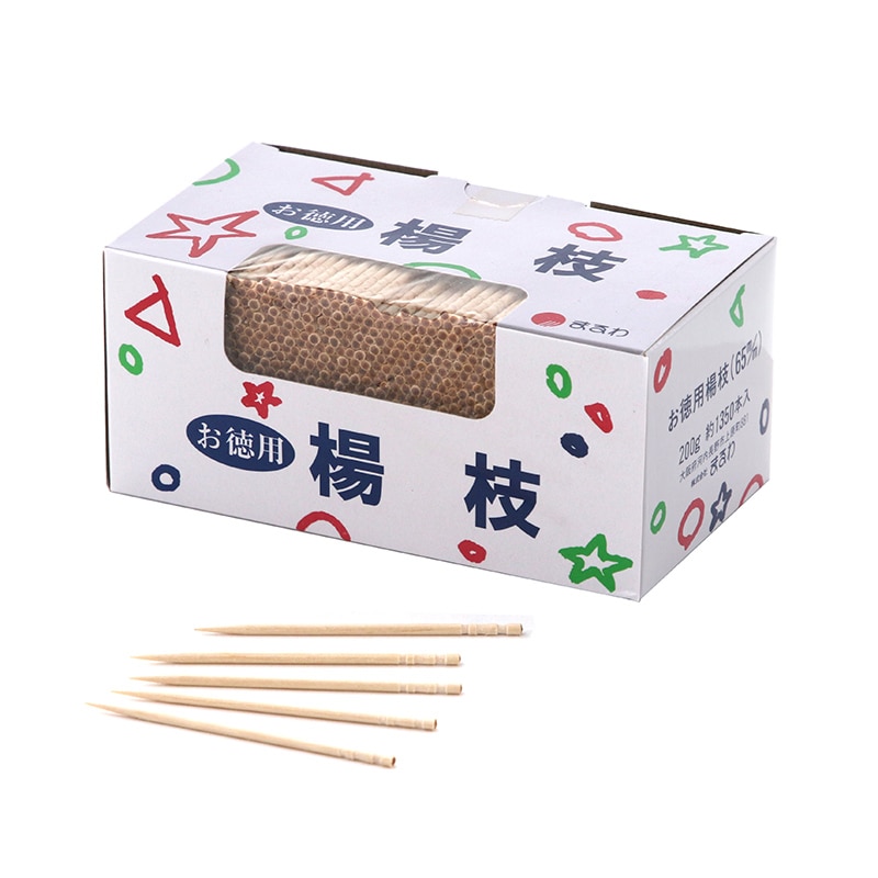 まるわ 爪楊枝 おとめ楊枝 6.5cm 200g 1箱(約1350本入) 004636877 包装