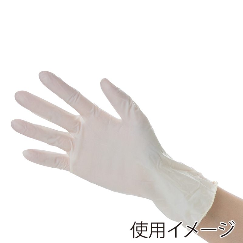 介護用　清掃用　ビニール手袋　ノンパウダー加工　M L 16個セット 中部物産貿易 使い捨て天然ゴム手袋 ラタッチ ノンパウダー L