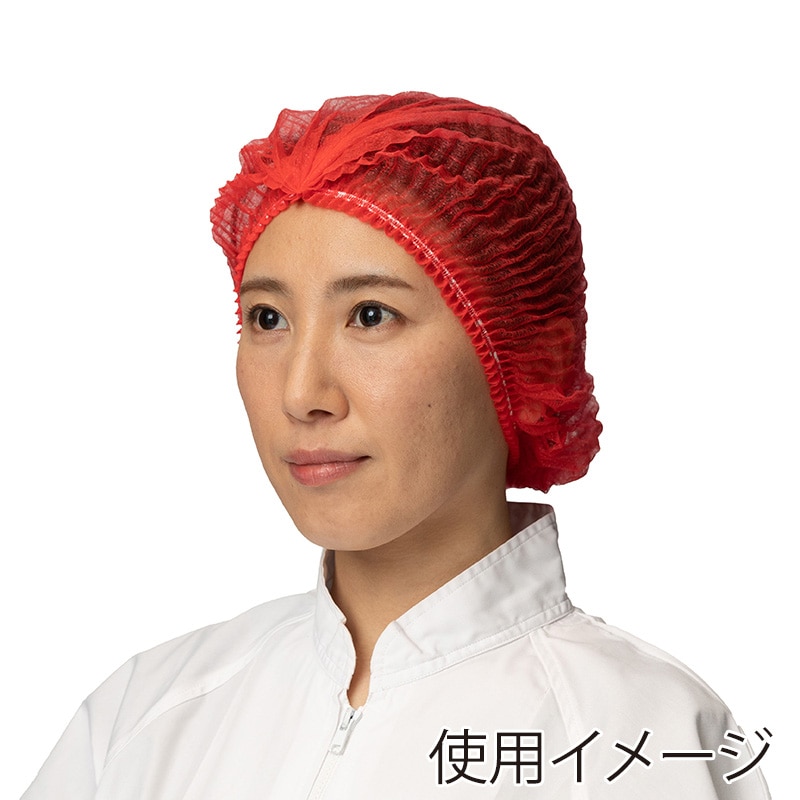 中部物産貿易 ヘアキャップ ザグキャップ フリーサイズ 赤 100枚