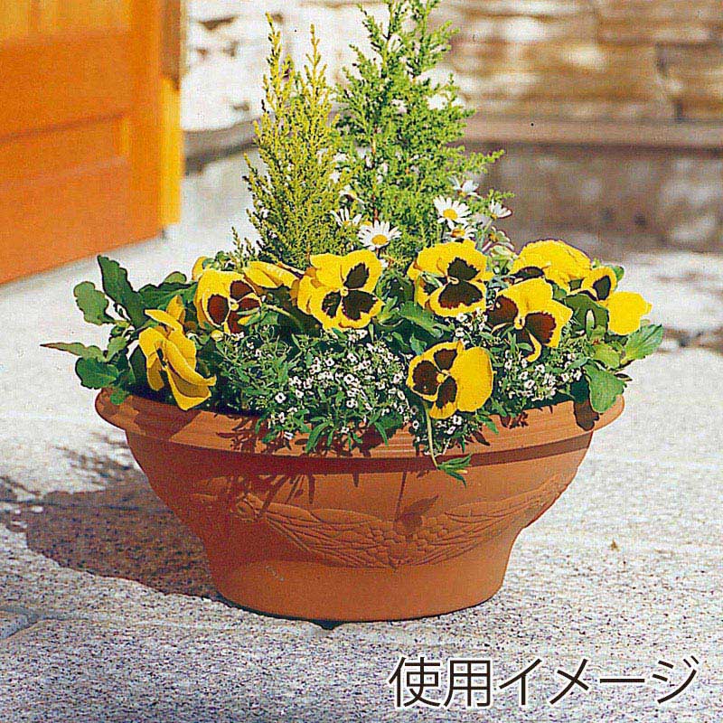 アイリスオーヤマ レリーフボールプランター 450　テラコッタブラウン  1個（ご注文単位20個）【直送品】