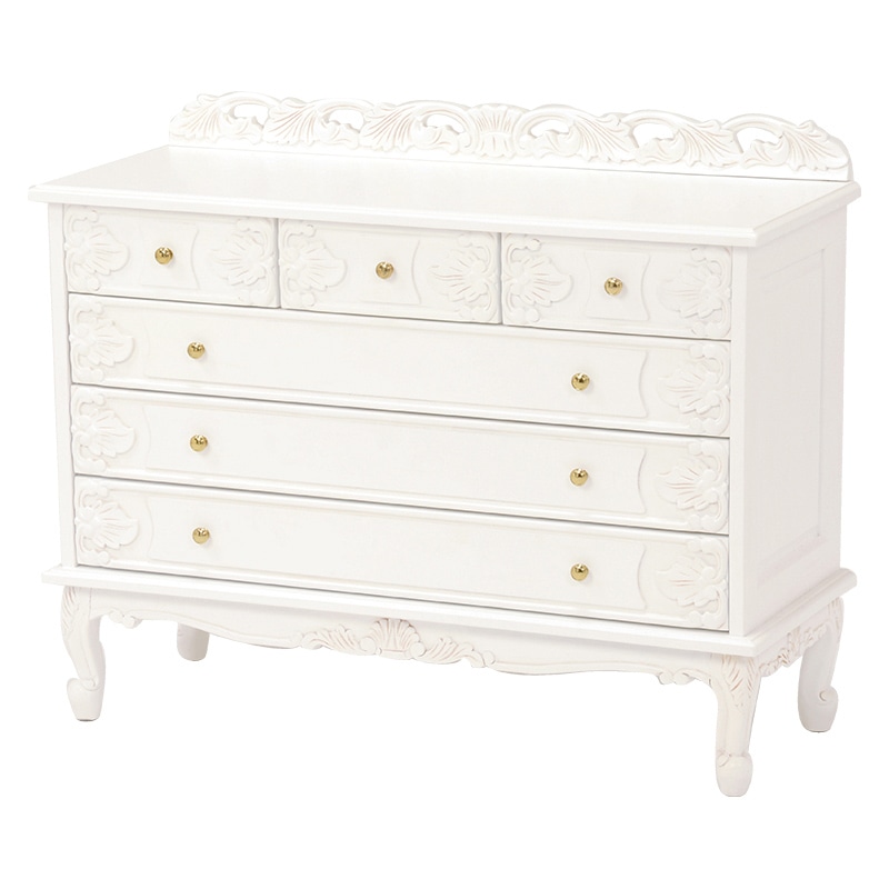 萩原 ワイドチェスト 幅105cm アンティークホワイト RCH-1233AW 1台(ご注文単位1台)【直送品】