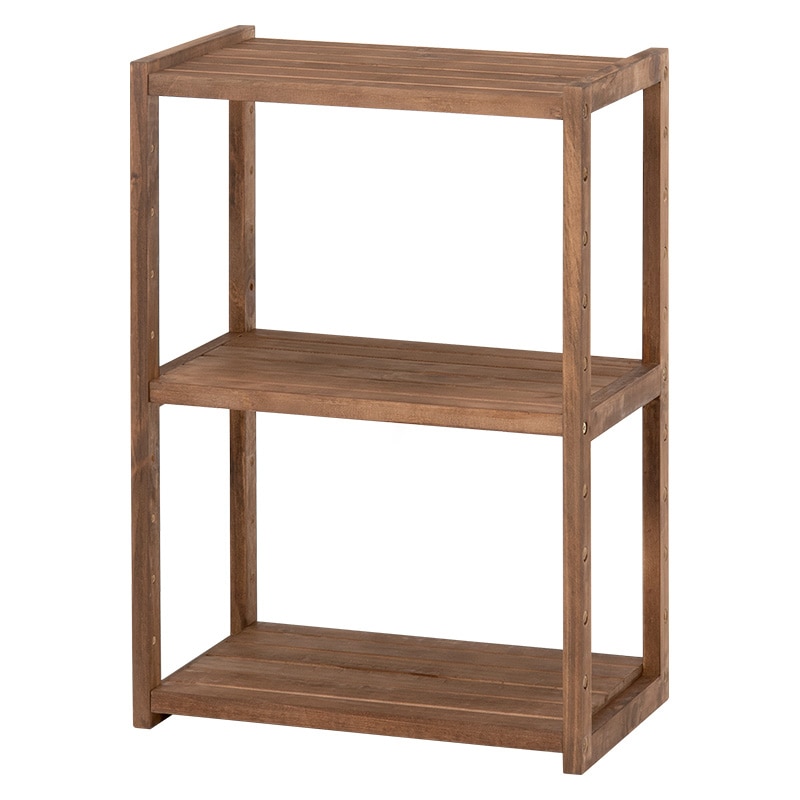 萩原 オープンラック 幅45cm 3段 ライトブラウン MCC-6140LBR 1台(ご注文単位1台)【直送品】