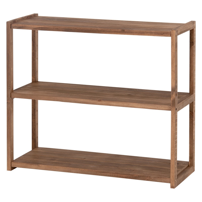 萩原 オープンラック 幅75cm 3段 ライトブラウン MCC-6141LBR 1台(ご注文単位1台)【直送品】