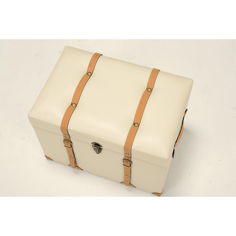 萩原 トランク風収納スツール 幅60cm アイボリー MC-6001IV 1台
