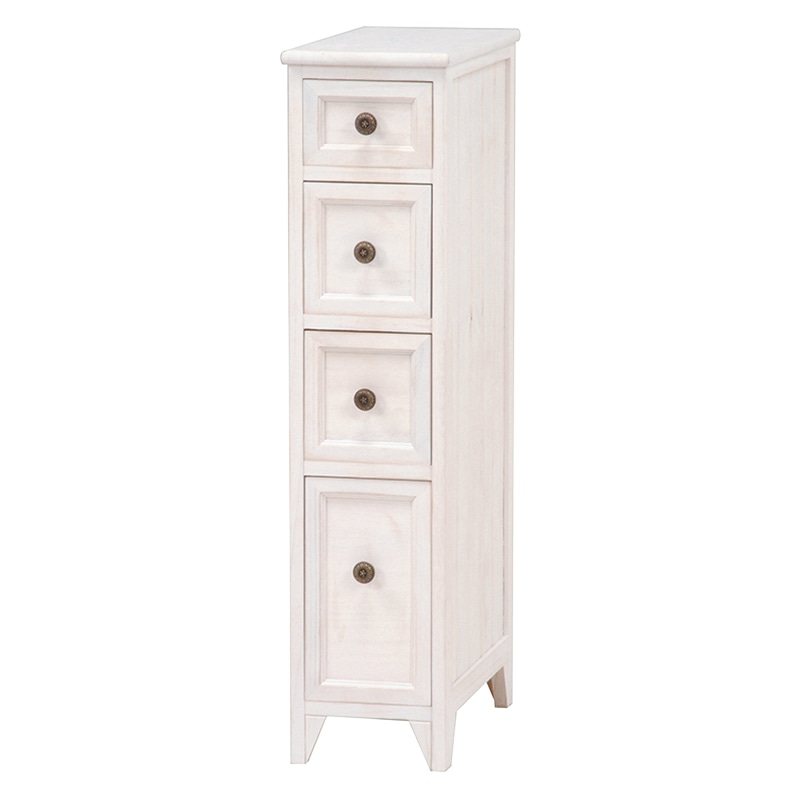 萩原 スリムチェスト 幅20cm アンティークホワイト MCH-5480AW 1台(ご注文単位1台)【直送品】