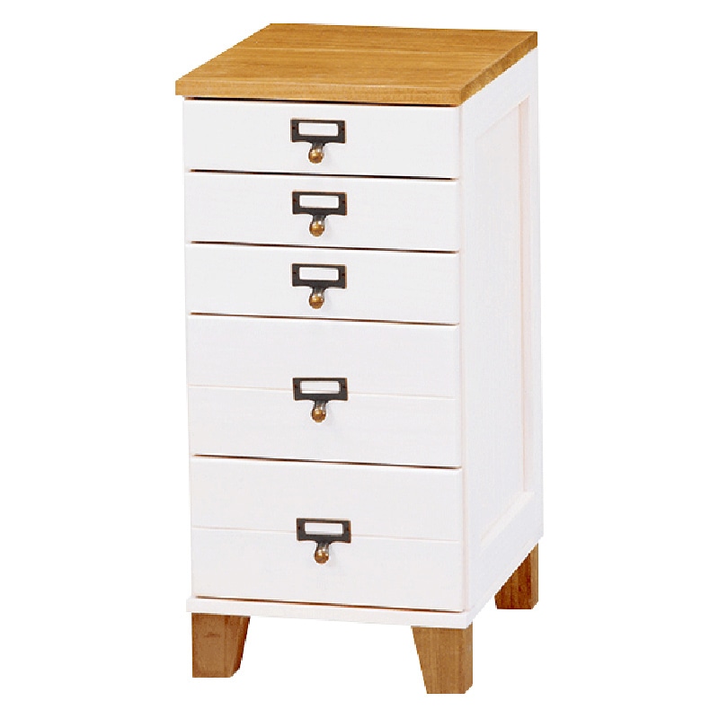 萩原 チェスト 幅28cm ホワイト MCH-6160NW 1台(ご注文単位1台)【直送品】