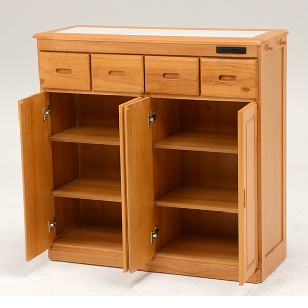 萩原 キッチンカウンター 幅91cm×高さ91cm ナチュラル MUD-6525NA 1台