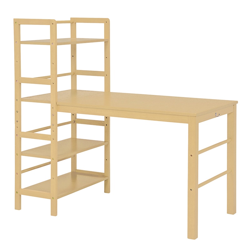 萩原 棚付デスク 幅120cm ナチュラル VD-7376NA 1台(ご注文単位1台)【直送品】