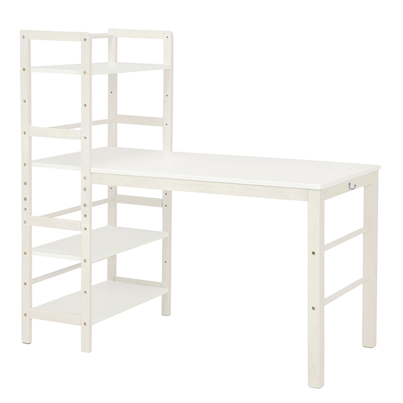 萩原 棚付デスク 幅120cm ホワイトウォッシュ VD-7376WS 1台(ご注文単位1台)【直送品】