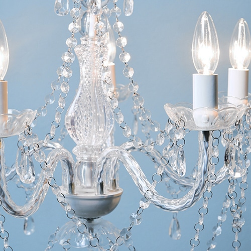 萩原 シャンデリア 5灯 電球付き クリア NL-8606CL 1台（ご注文単位1台