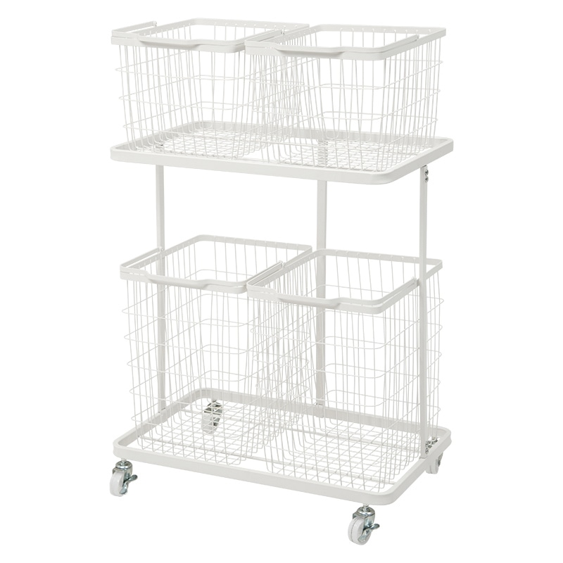 萩原 ランドリーバスケット 幅62.5cm ホワイト KR-3946WH 1台（ご注文