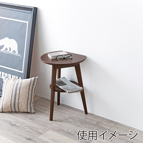 萩原 サイドテーブル 幅40cm ダークブラウン VT-7972DBR 1台（ご