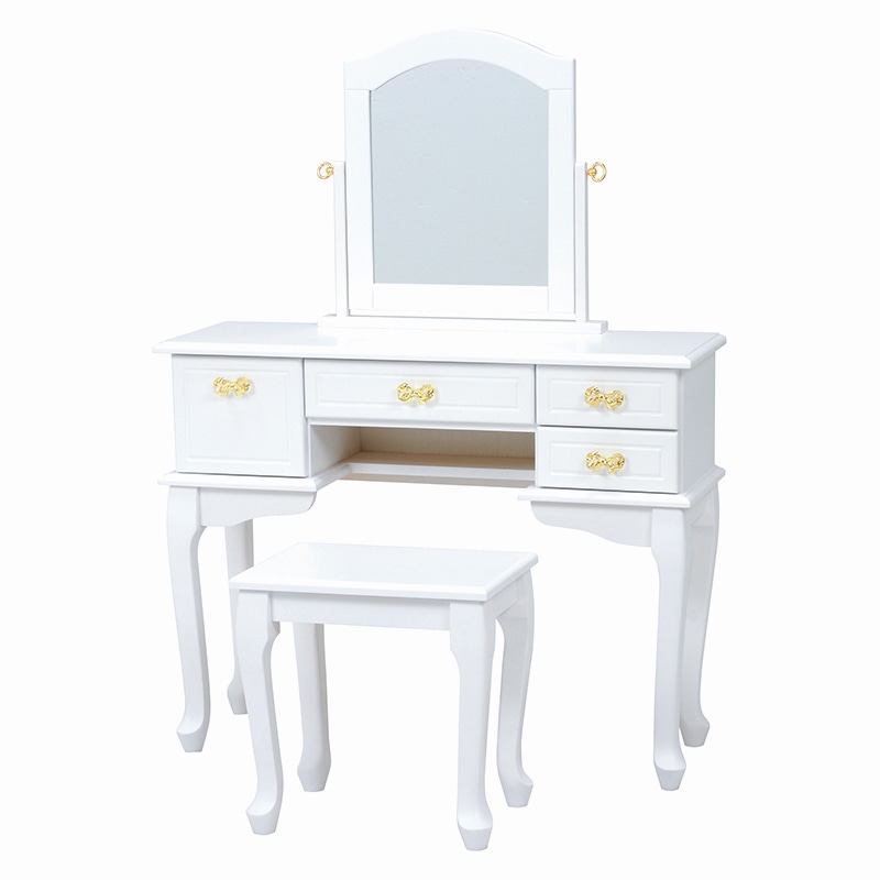 萩原 ドレッサー ゴールドリボン取っ手 MD-6845WH 1台（ご注文単位1台