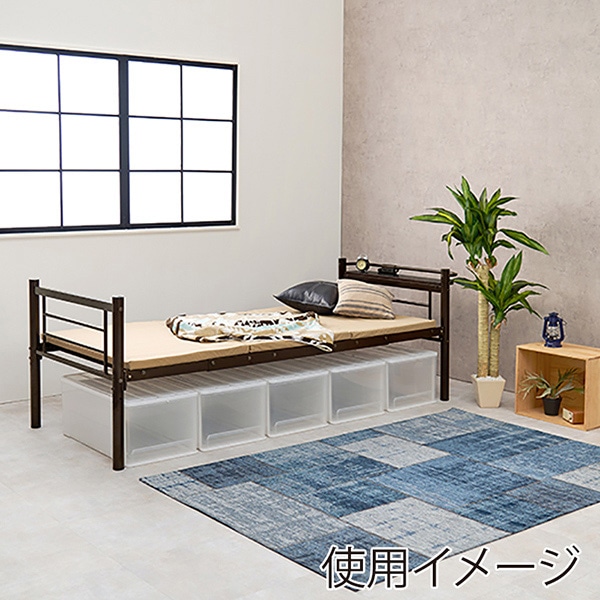 萩原 カーテンが取り付けられるロフトベッド 高さ159cm ダーク