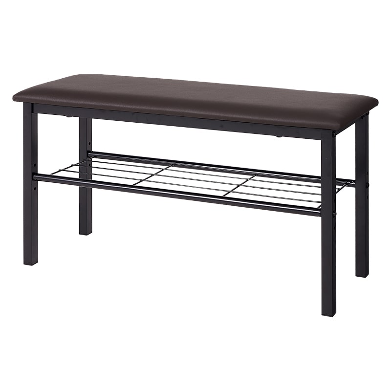 萩原 玄関ベンチ 幅81cm ブラック VB-7937BK 1台(ご注文単位1台)【直送品】