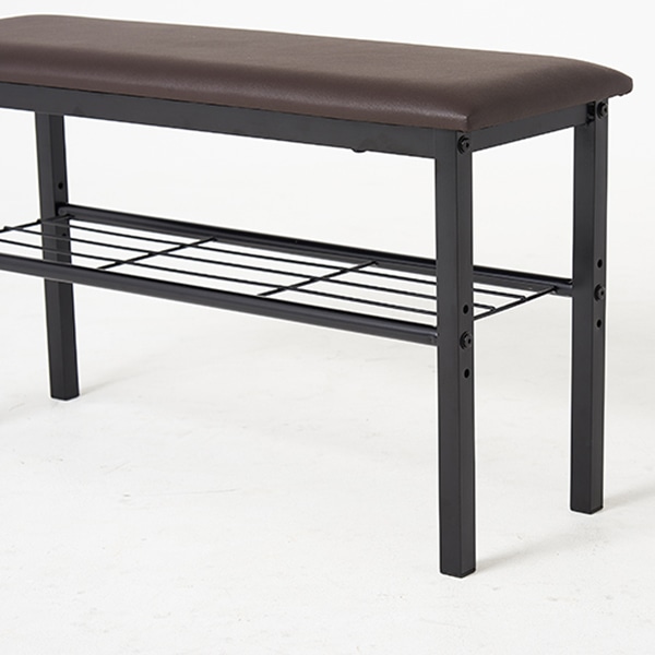 萩原 玄関ベンチ 幅81cm ブラック VB-7937BK 1台(ご注文単位1台)【直送品】