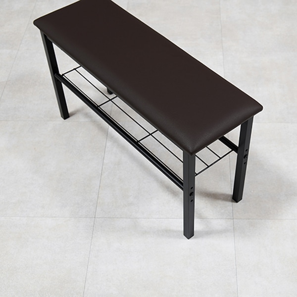 萩原 玄関ベンチ 幅81cm ブラック VB-7937BK 1台(ご注文単位1台)【直送品】