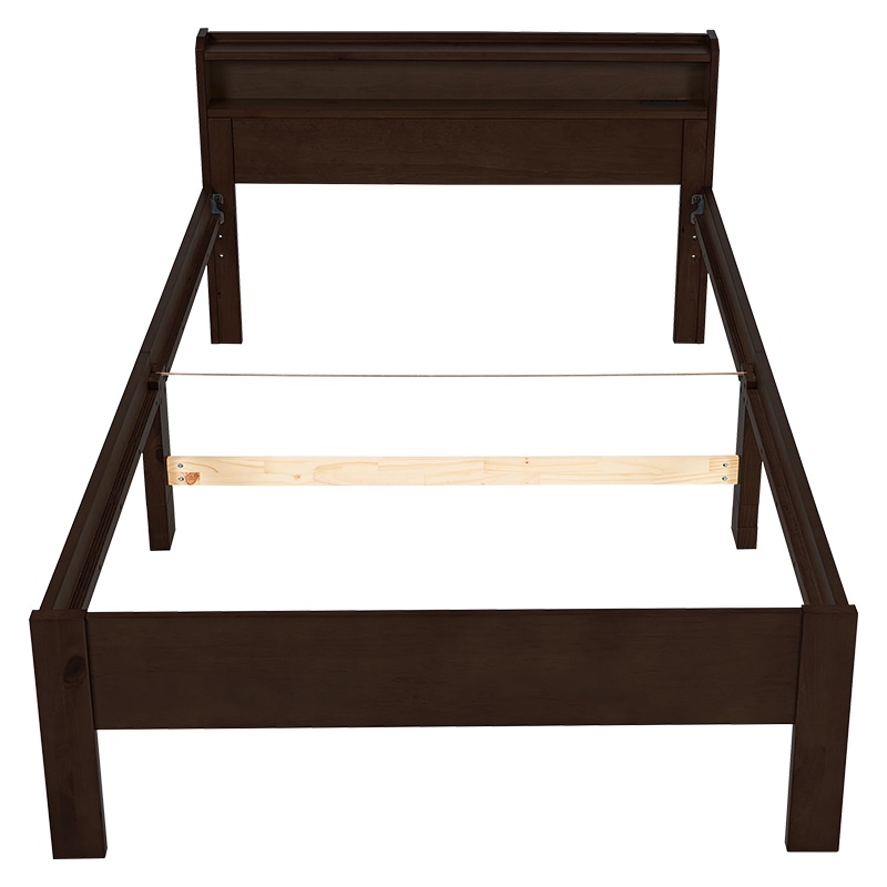 セミダブルミドルベッド 組立式 萩原 ダークブラウン MB-5166SD-DBR メーカー直送 萩原 ベッドの通販