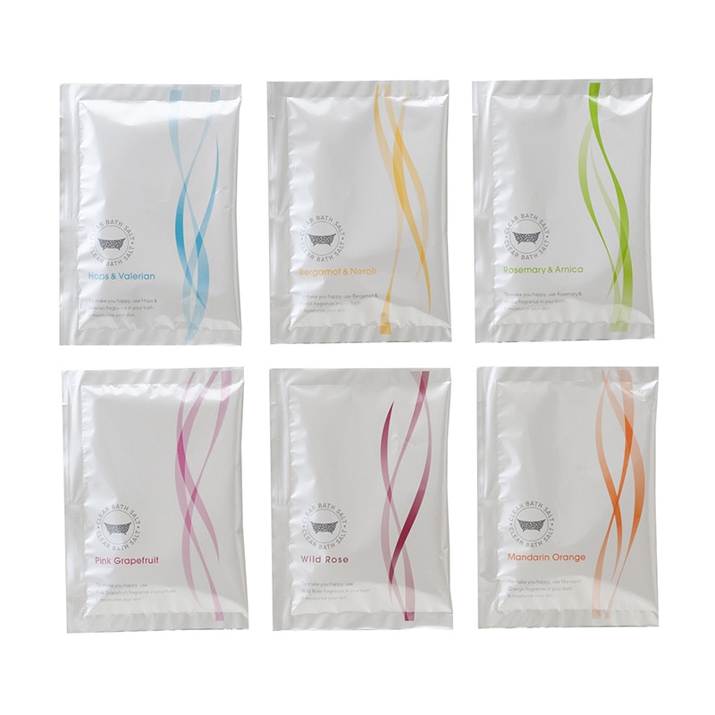 入浴剤 クリア・バスソルト 30g 6種アソート 600個/箱(ご注文単位1箱)【直送品】