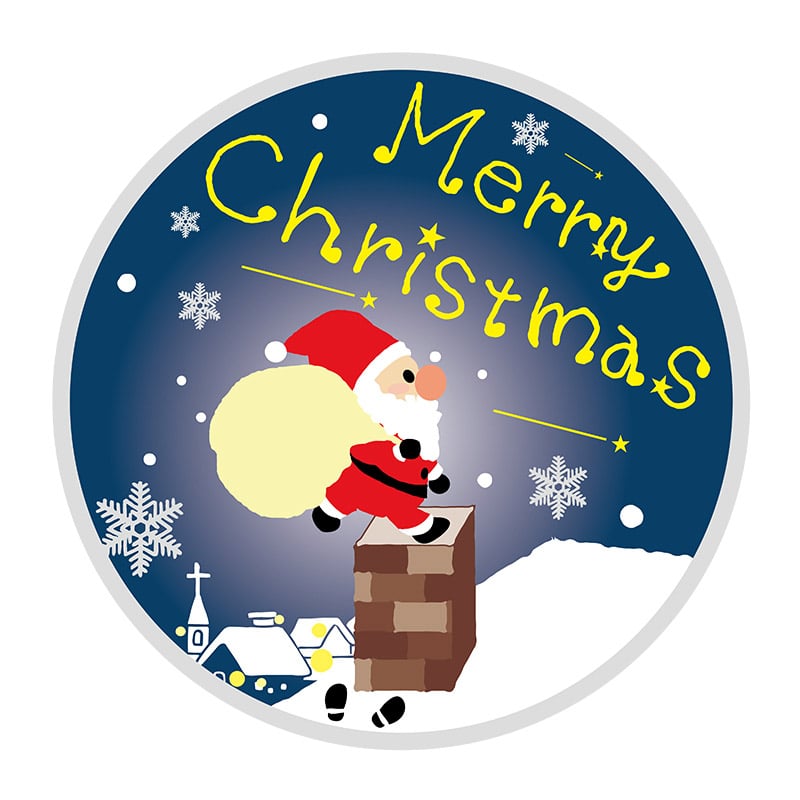 ヒカリ紙工 シール SMラベル 500枚入 GY020 Merry Chtistmas青サンタ 1袋(ご注文単位1袋)【直送品】