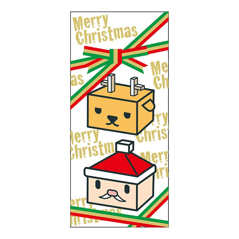 ヒカリ紙工 シール SMラベル 250枚入 GY110 箱キャラ トナカイ・サンタ 1袋(ご注文単位1袋)【直送品】