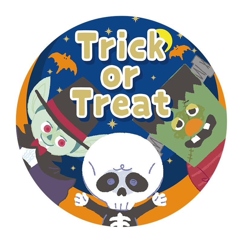 ヒカリ紙工 シール SMラベル 500枚入 GY242 トリック オア モンスター 1袋(ご注文単位1袋)【直送品】