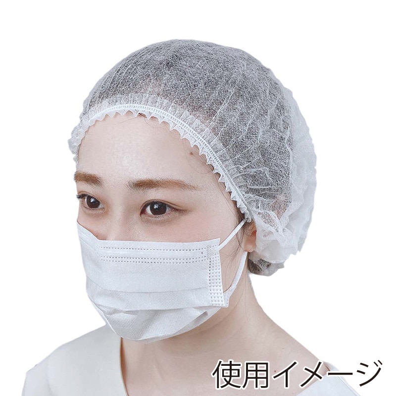 ヒメプラ 不織布ヘアーキャップ 薄手 HC25-WH 白 100枚/袋（ご