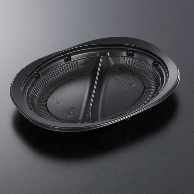 エフピコ 弁当容器 DLV楕円 24-18（60）MSD 本体 黒 50枚/袋