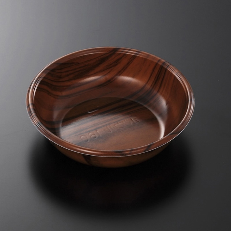 中央化学 サラダ容器 ボウル 本体 160 木理DBR両 50枚/袋(ご注文単位24袋)【直送品】