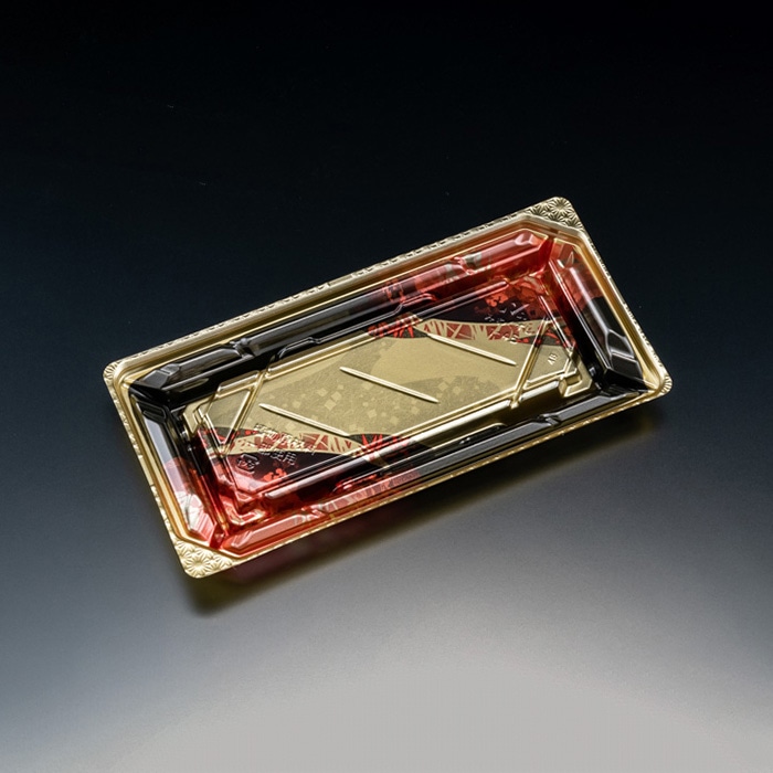 リスパック 寿司容器 バイオPET 美枠寿司 本体 1-4B FAPR062 あでやか赤 50枚/袋(ご注文単位16袋)【直送品】