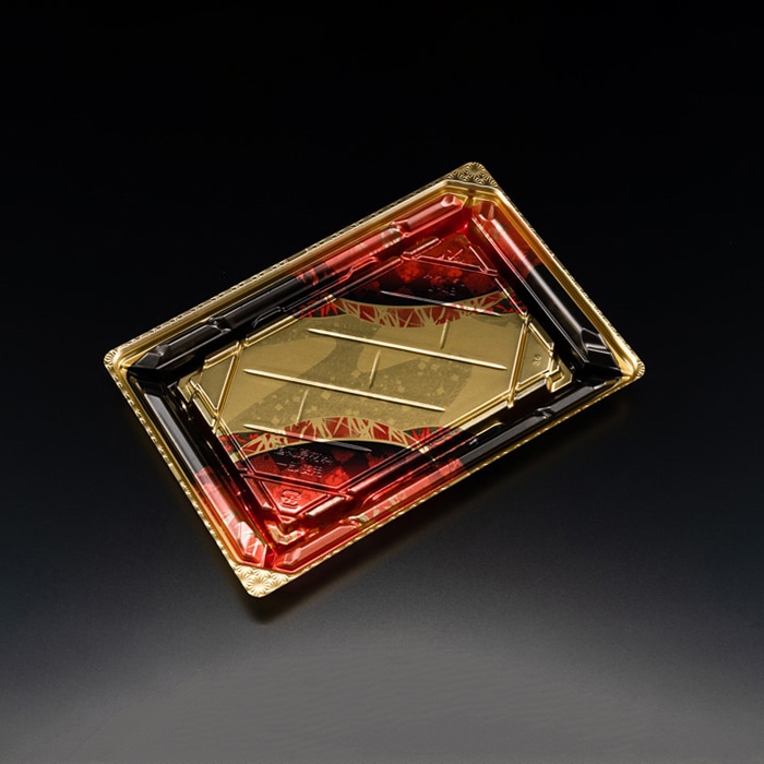 リスパック 寿司容器 バイオPET 美枠寿司 本体 2-4B FAPR272 あでやか赤 50枚/袋(ご注文単位12袋)【直送品】