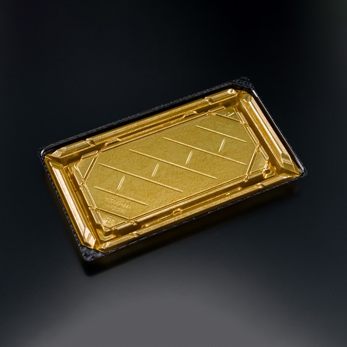 リスパック 寿司容器 バイオPET 美枠寿司 本体 2-5B FAPR301 箔おし金 50枚/袋(ご注文単位12袋)【直送品】