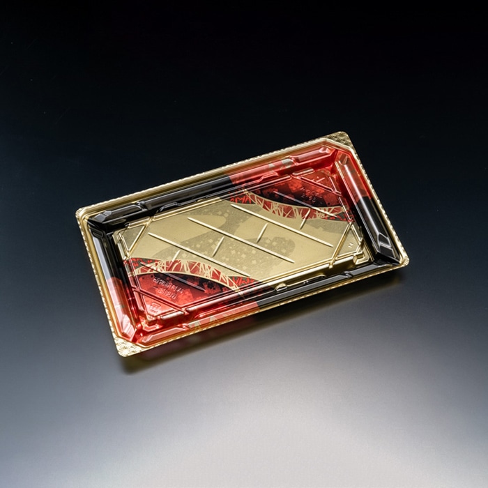 リスパック 寿司容器 バイオPET 美枠寿司 本体 2-5B FAPR302 あでやか赤 50枚/袋(ご注文単位12袋)【直送品】