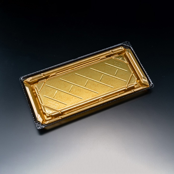 リスパック 寿司容器 バイオPET 美枠寿司 本体 2-6B FAPR331 箔おし金 50枚/袋(ご注文単位12袋)【直送品】