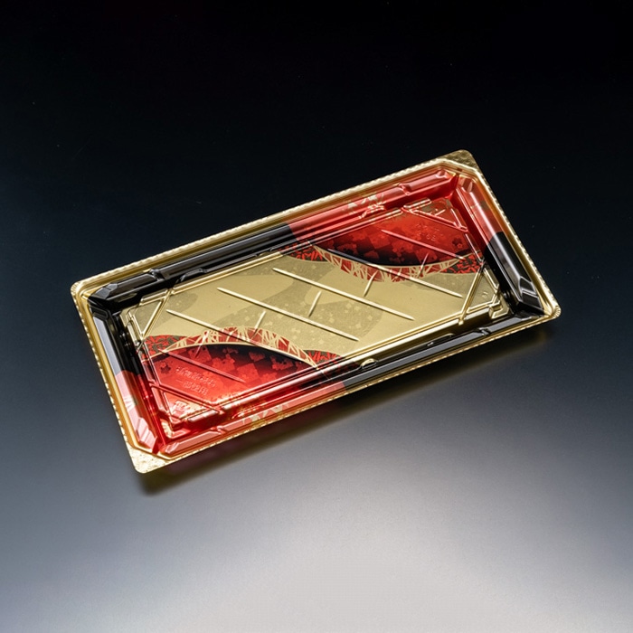 リスパック 寿司容器 バイオPET 美枠寿司 本体 2-6B FAPR332 あでやか赤 50枚/袋(ご注文単位12袋)【直送品】