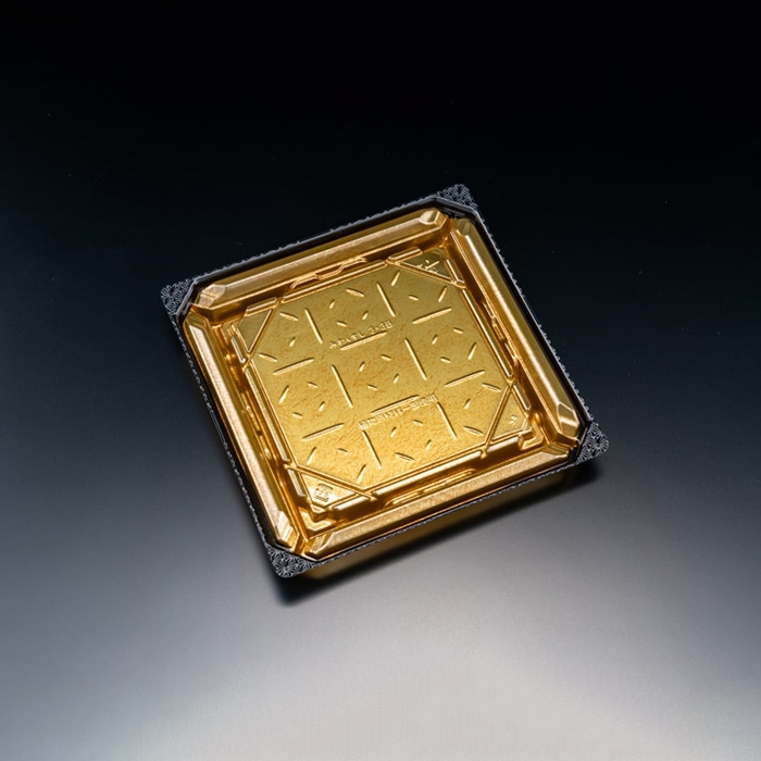 リスパック 寿司容器 バイオPET 美枠寿司 本体 3-3B FAPR421 箔おし金 50枚/袋(ご注文単位12袋)【直送品】