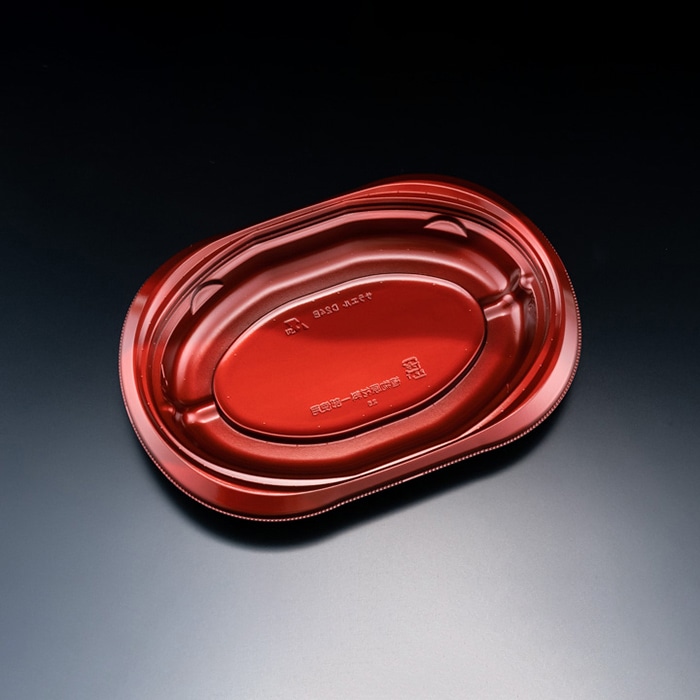 リスパック 惣菜容器 バイオデリカサラエル 本体 D24 B RHBL205 K-ソワレレッド 50枚/袋(ご注文単位12袋)【直送品】