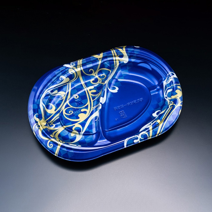 リスパック 惣菜容器 バイオデリカサラエル 本体 D24 B2S RHBL243 K-エマブルー 50枚/袋(ご注文単位12袋)【直送品】