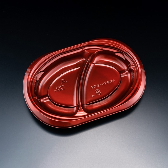 リスパック 惣菜容器 バイオデリカサラエル 本体 D24 B2S RHBL245 K-ソワレレッド 50枚/袋(ご注文単位12袋)【直送品】