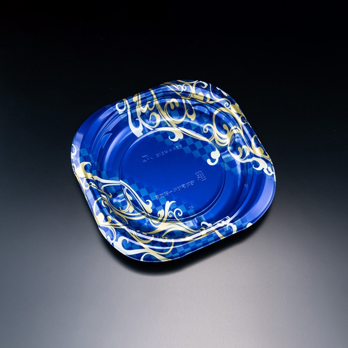 リスパック 惣菜容器 バイオデリカサラエル 本体 M21 B RHBL503 K-エマブルー 50枚/袋(ご注文単位8袋)【直送品】