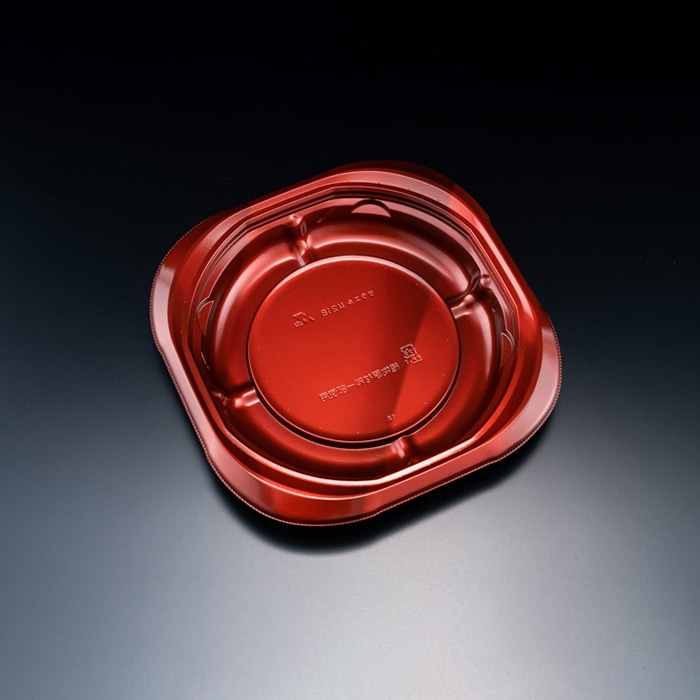 リスパック 惣菜容器 バイオデリカサラエル 本体 M21 B RHBL505 K-ソワレレッド 50枚/袋(ご注文単位8袋)【直送品】