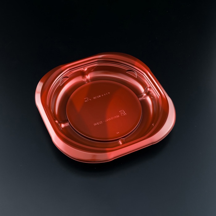 リスパック 惣菜容器 バイオデリカサラエル 本体 M23 B RHBL605 K-ソワレレッド 50枚/袋(ご注文単位8袋)【直送品】