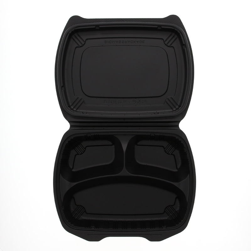 ジェルステ 黒缶 88個 リスパック 弁当容器 バイオデリカ シェルBOX 80-2 黒 25枚/袋