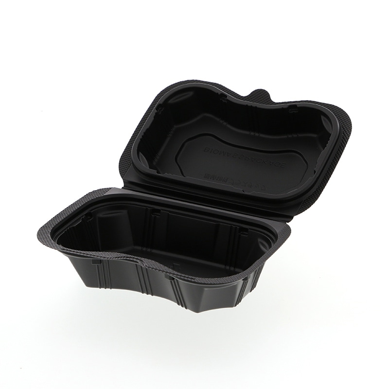 リスパック 弁当容器 バイオデリカシェルBOX 20 黒 25枚/袋
